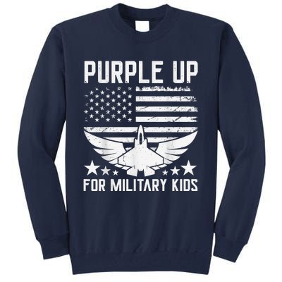 Purple Up For Military Kid Shirt Military Child Month Tall Sweatshirt