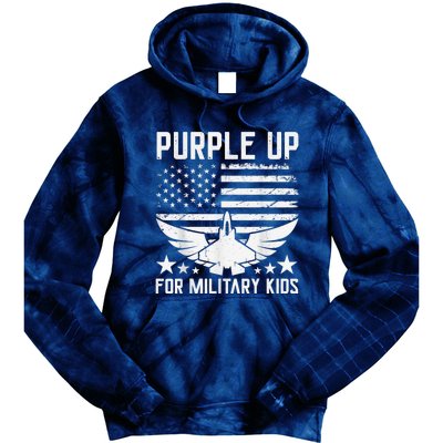 Purple Up For Military Kid Shirt Military Child Month Tie Dye Hoodie