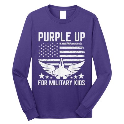 Purple Up For Military Kid Shirt Military Child Month Long Sleeve Shirt