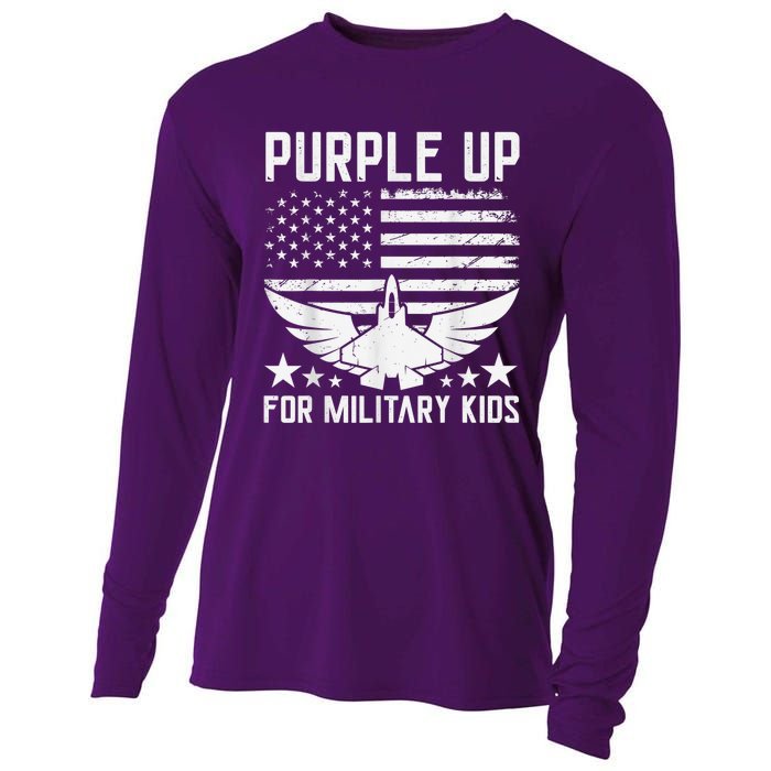 Purple Up For Military Kid Shirt Military Child Month Cooling Performance Long Sleeve Crew