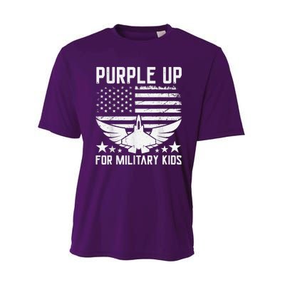 Purple Up For Military Kid Shirt Military Child Month Performance Sprint T-Shirt