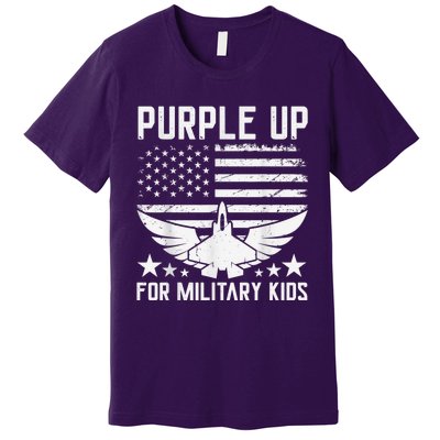 Purple Up For Military Kid Shirt Military Child Month Premium T-Shirt