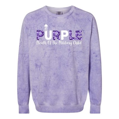 Purple Up For Month Of Military Child April Colorblast Crewneck Sweatshirt