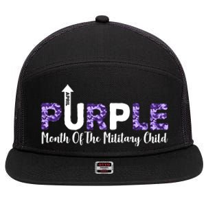 Purple Up For Month Of Military Child April 7 Panel Mesh Trucker Snapback Hat