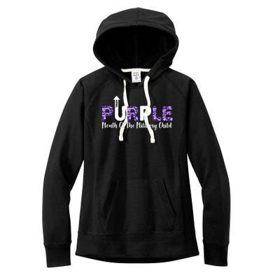 Purple Up For Month Of Military Child April Women's Fleece Hoodie