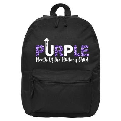 Purple Up For Month Of Military Child April 16 in Basic Backpack