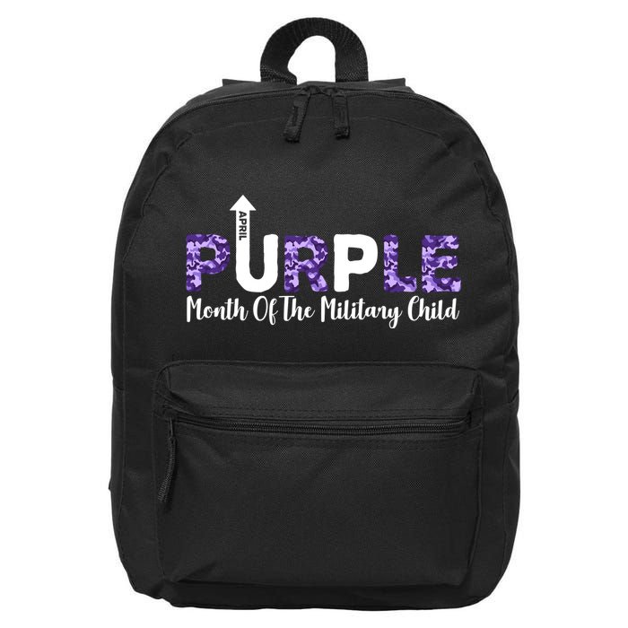 Purple Up For Month Of Military Child April 16 in Basic Backpack