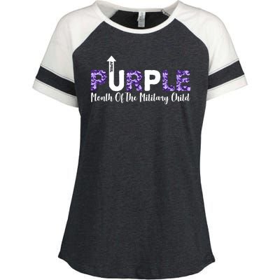 Purple Up For Month Of Military Child April Enza Ladies Jersey Colorblock Tee