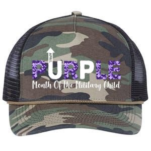 Purple Up For Month Of Military Child April Retro Rope Trucker Hat Cap