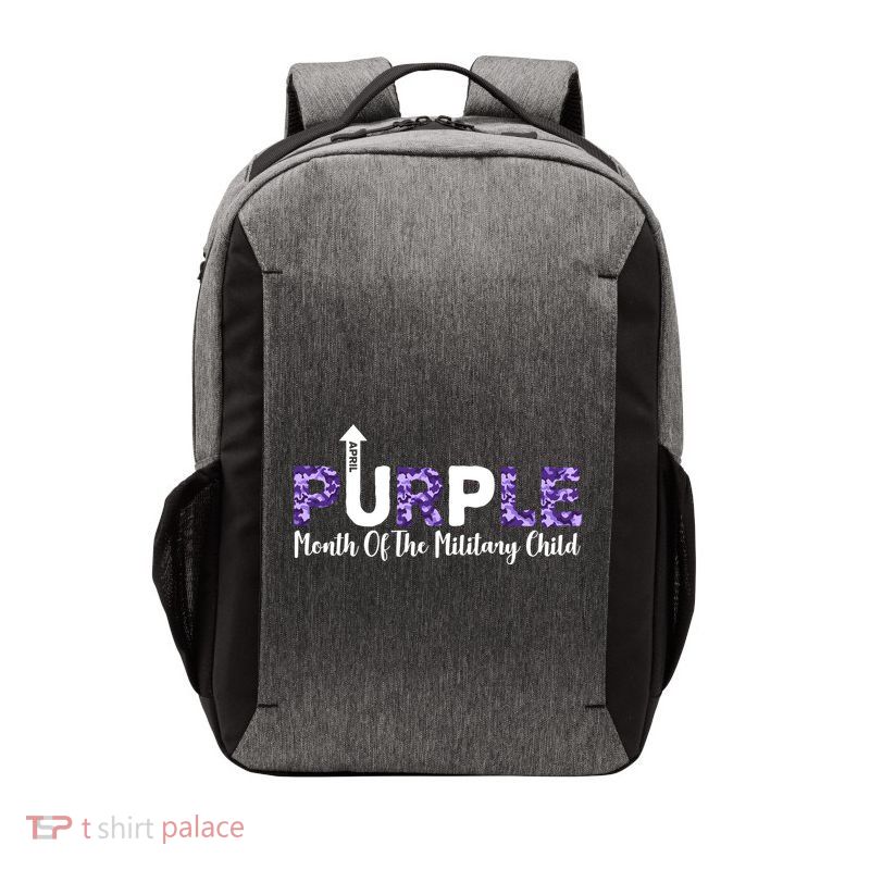 Purple Up For Month Of Military Child April Vector Backpack