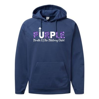 Purple Up For Month Of Military Child April Performance Fleece Hoodie