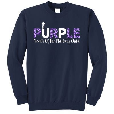 Purple Up For Month Of Military Child April Tall Sweatshirt