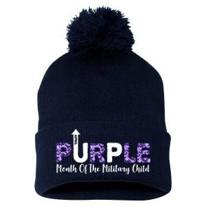 Purple Up For Month Of Military Child April Pom Pom 12in Knit Beanie