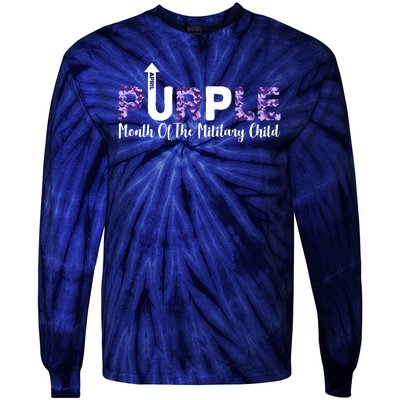 Purple Up For Month Of Military Child April Tie-Dye Long Sleeve Shirt