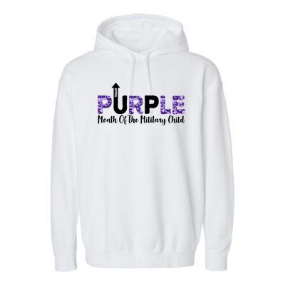 Purple Up For Month Of Military Child April Garment-Dyed Fleece Hoodie