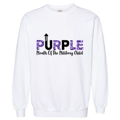 Purple Up For Month Of Military Child April Garment-Dyed Sweatshirt