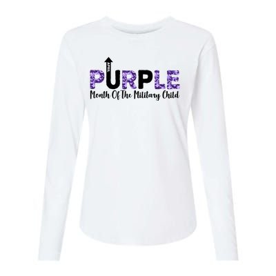 Purple Up For Month Of Military Child April Womens Cotton Relaxed Long Sleeve T-Shirt