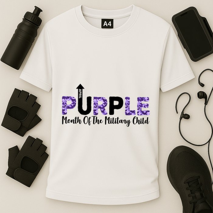Purple Up For Month Of Military Child April Cooling Performance Crew T-Shirt