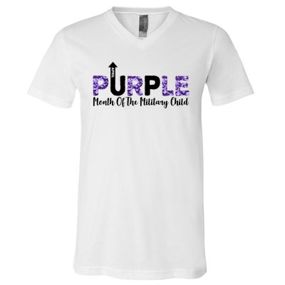 Purple Up For Month Of Military Child April V-Neck T-Shirt