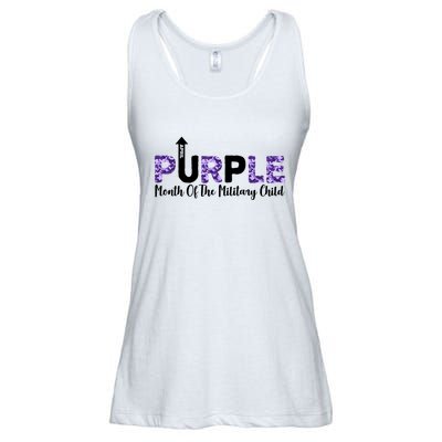 Purple Up For Month Of Military Child April Ladies Essential Flowy Tank