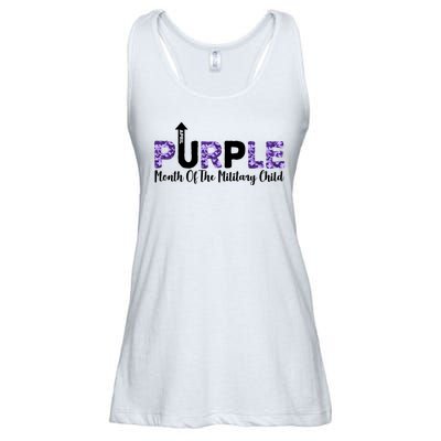 Purple Up For Month Of Military Child April Ladies Essential Flowy Tank