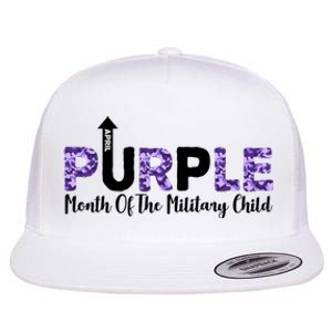 Purple Up For Month Of Military Child April Flat Bill Trucker Hat