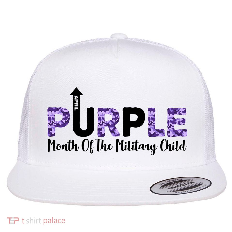 Purple Up For Month Of Military Child April Flatbill Hat