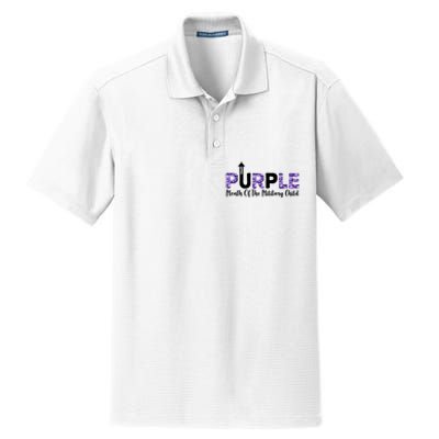 Purple Up For Month Of Military Child April Dry Zone Grid Polo