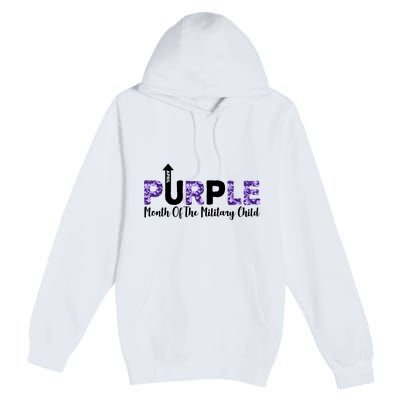 Purple Up For Month Of Military Child April Premium Pullover Hoodie