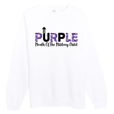 Purple Up For Month Of Military Child April Premium Crewneck Sweatshirt