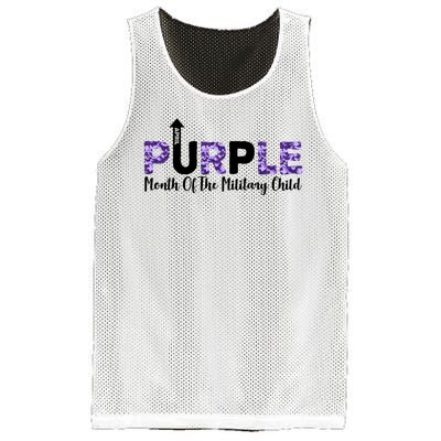 Purple Up For Month Of Military Child April Mesh Reversible Basketball Jersey Tank