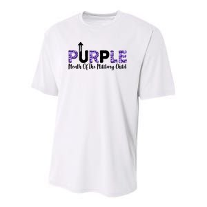 Purple Up For Month Of Military Child April Youth Performance Sprint T-Shirt