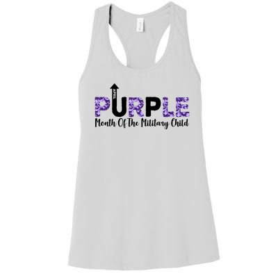 Purple Up For Month Of Military Child April Women's Racerback Tank