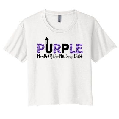 Purple Up For Month Of Military Child April Women's Crop Top Tee