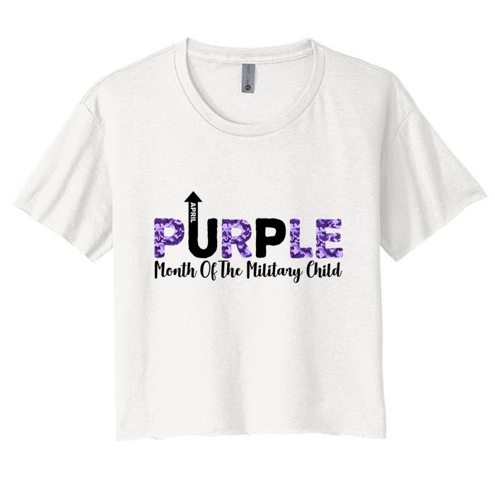 Purple Up For Month Of Military Child April Crop Top