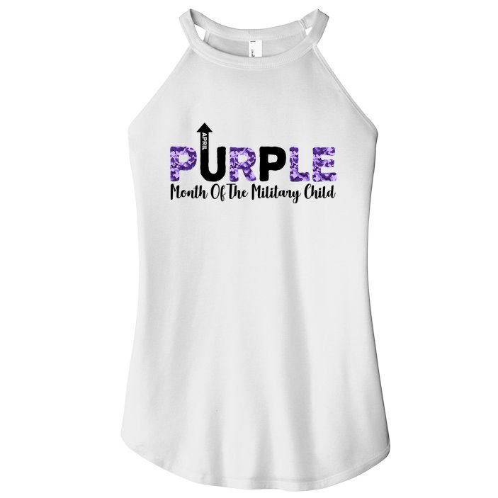Purple Up For Month Of Military Child April Women's Perfect Tri Rocker Tank