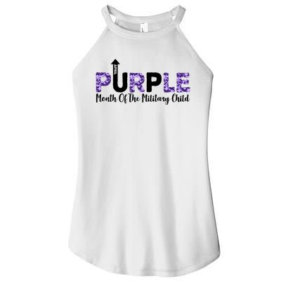 Purple Up For Month Of Military Child April Women's Perfect Tri Rocker Tank