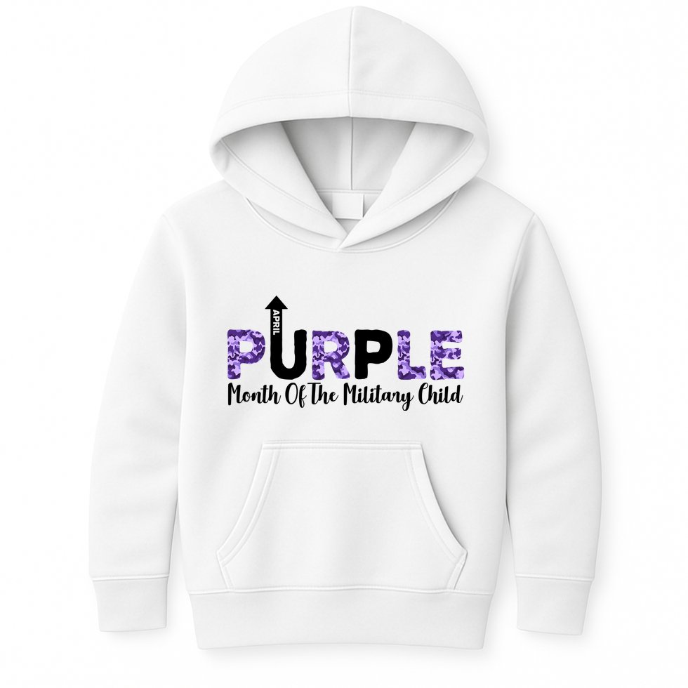 Purple Up For Month Of Military Child April Kids Hoodie