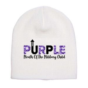 Purple Up For Month Of Military Child April Short Acrylic Beanie