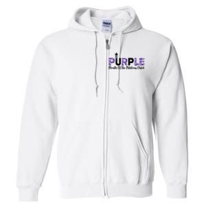 Purple Up For Month Of Military Child April Full Zip Hoodie