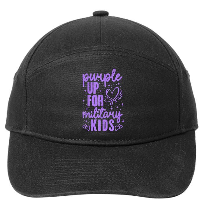 Purple Up For Military Military Child Month 7-Panel Snapback Hat