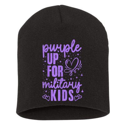 Purple Up For Military Military Child Month Short Acrylic Beanie