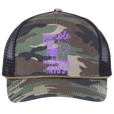 Purple Up For Military Military Child Month Retro Rope Trucker Hat Cap