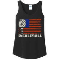 Pickleball USA Flag US Player Paddleball Ladies Essential Tank