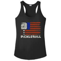 Pickleball USA Flag US Player Paddleball Ladies PosiCharge Competitor Racerback Tank