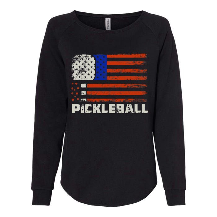 Pickleball USA Flag US Player Paddleball Womens California Wash Sweatshirt