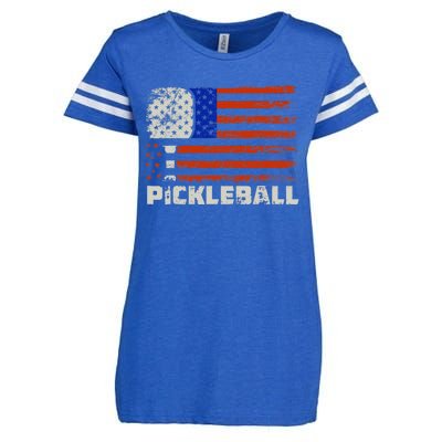 Pickleball USA Flag US Player Paddleball Enza Ladies Jersey Football T-Shirt