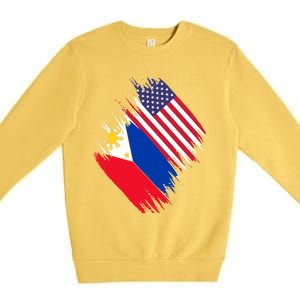 Philippines Usa Flag American Filipino Pride Philippines Cool Gift Premium Crewneck Sweatshirt