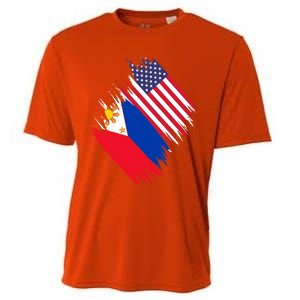 Philippines Usa Flag American Filipino Pride Philippines Cool Gift Cooling Performance Crew T-Shirt