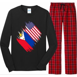 Philippines Usa Flag American Filipino Pride Philippines Cool Gift Long Sleeve Pajama Set